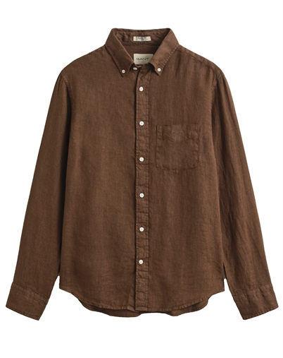 Gant - Reg GMNT Linen Hemd - Mahogany Brown